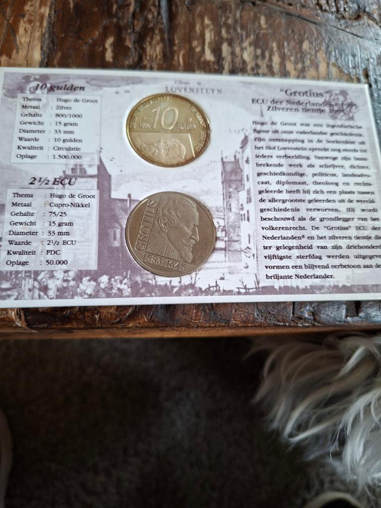 Grotius ECU der Nederlanden 1995 - Zilveren Tientje Set, Setje, Koningin Beatrix, Zilver, Ophalen of Verzenden