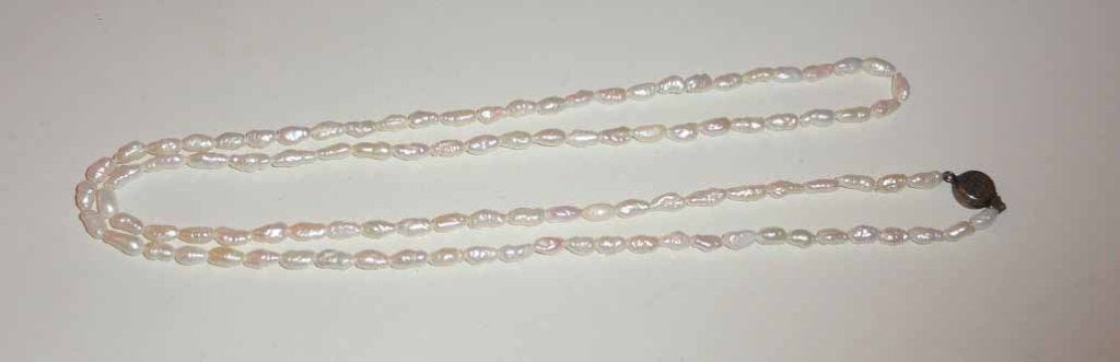 Ketting parels keshi zoetwater 835 zilveren slotje, Verzenden, Zo goed als nieuw, Zilver, Zilver