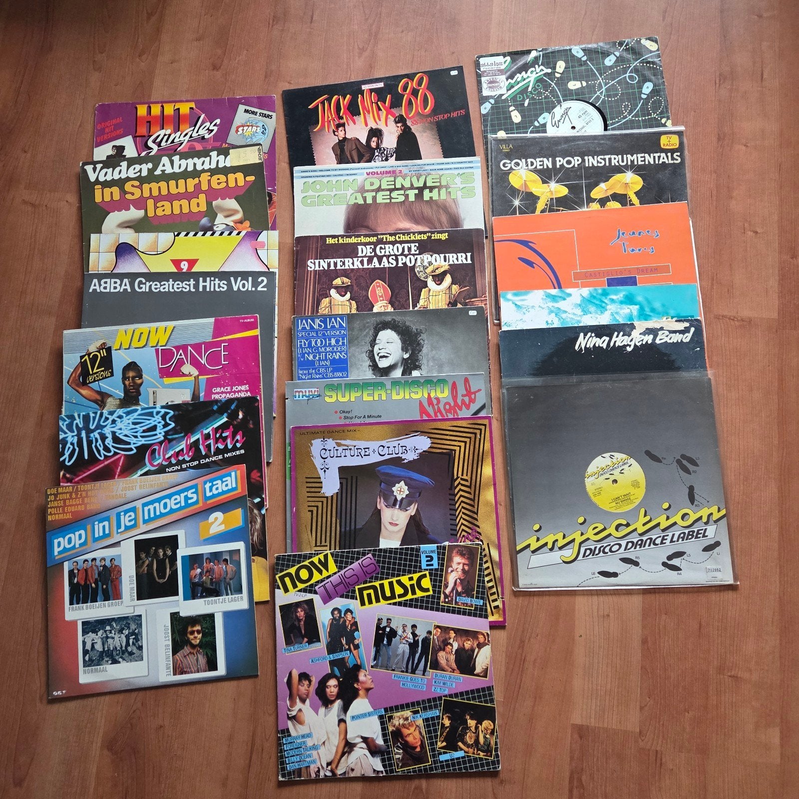45 vinyl LP's , hitjes uit de jaren 70 & 80. Koopje €75, Ophalen, Zo goed als nieuw, 12 inch, Pop