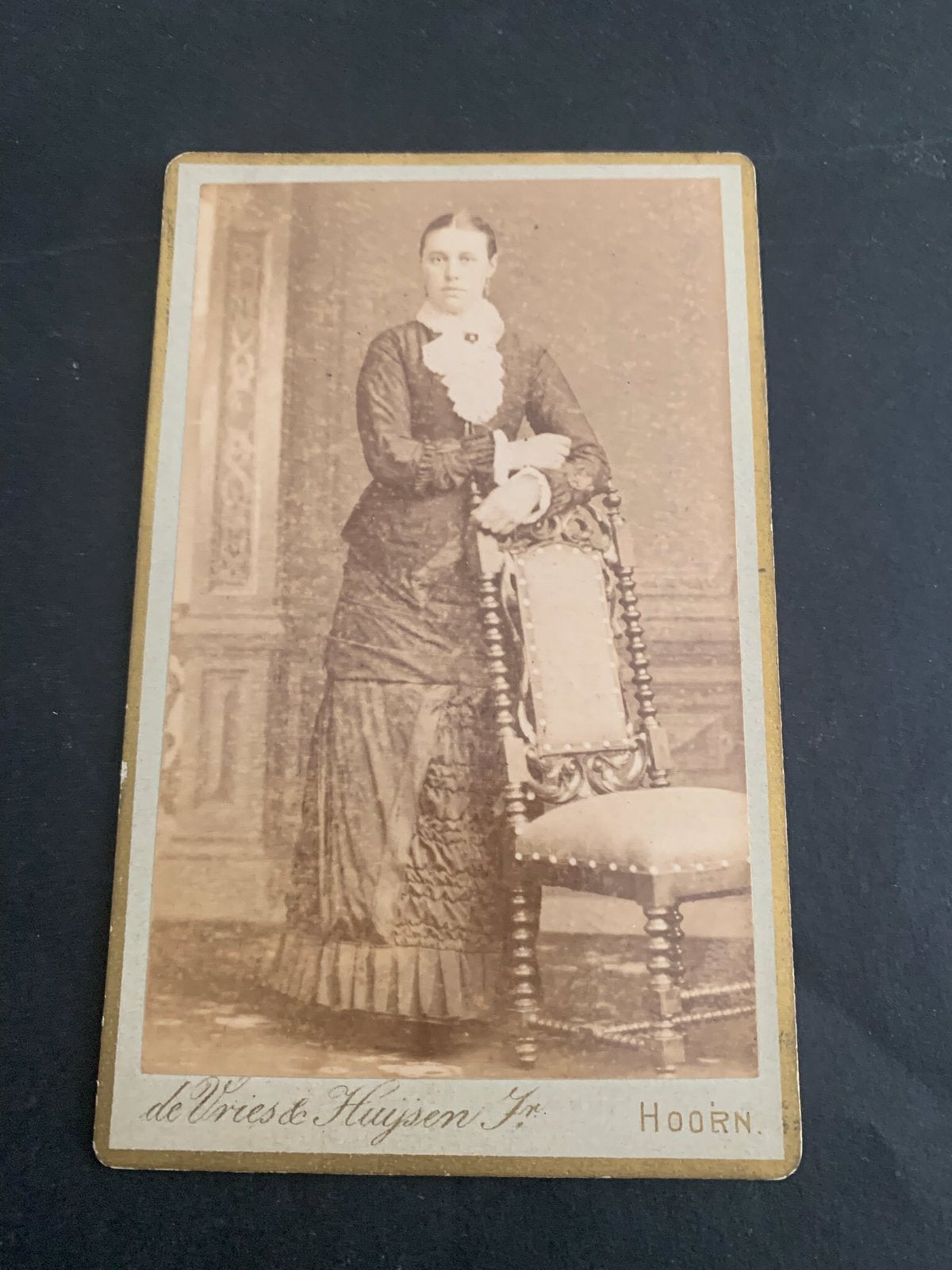 cdv carte de visite dame japon Hoorn de Vries & Huijsen Jr, Verzenden, Voor 1940, Zo goed als nieuw, Foto
