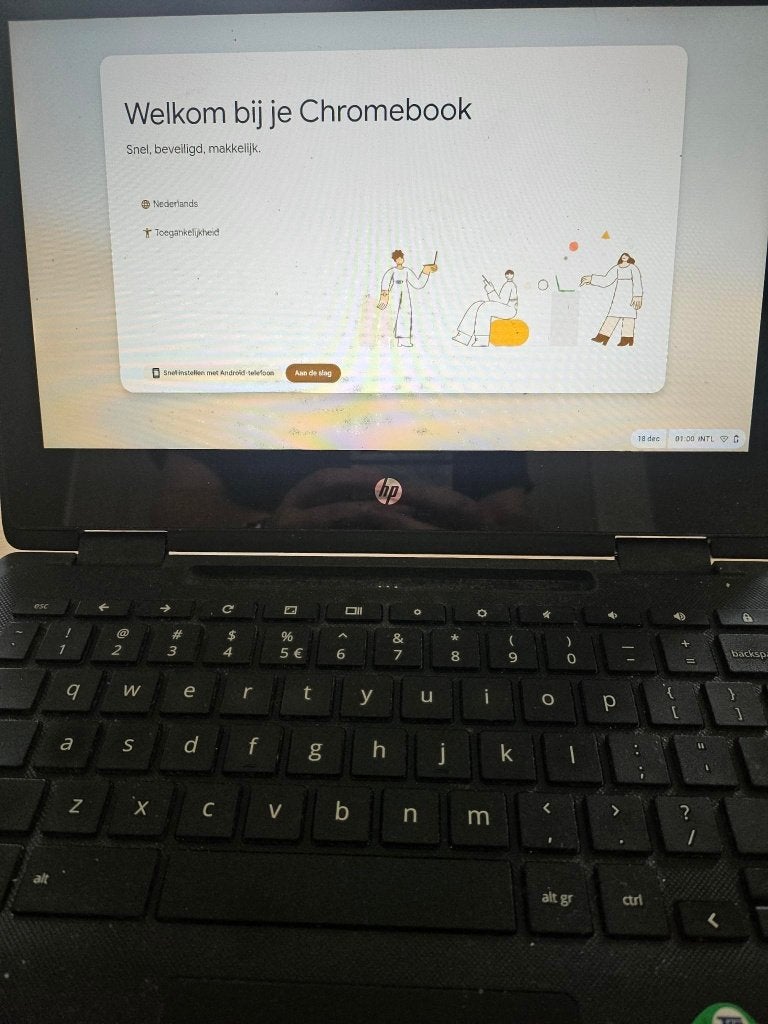 HP Chromebook incl oplader, Computers en Software, Qwerty, Touchscreen, Ophalen of Verzenden, HP