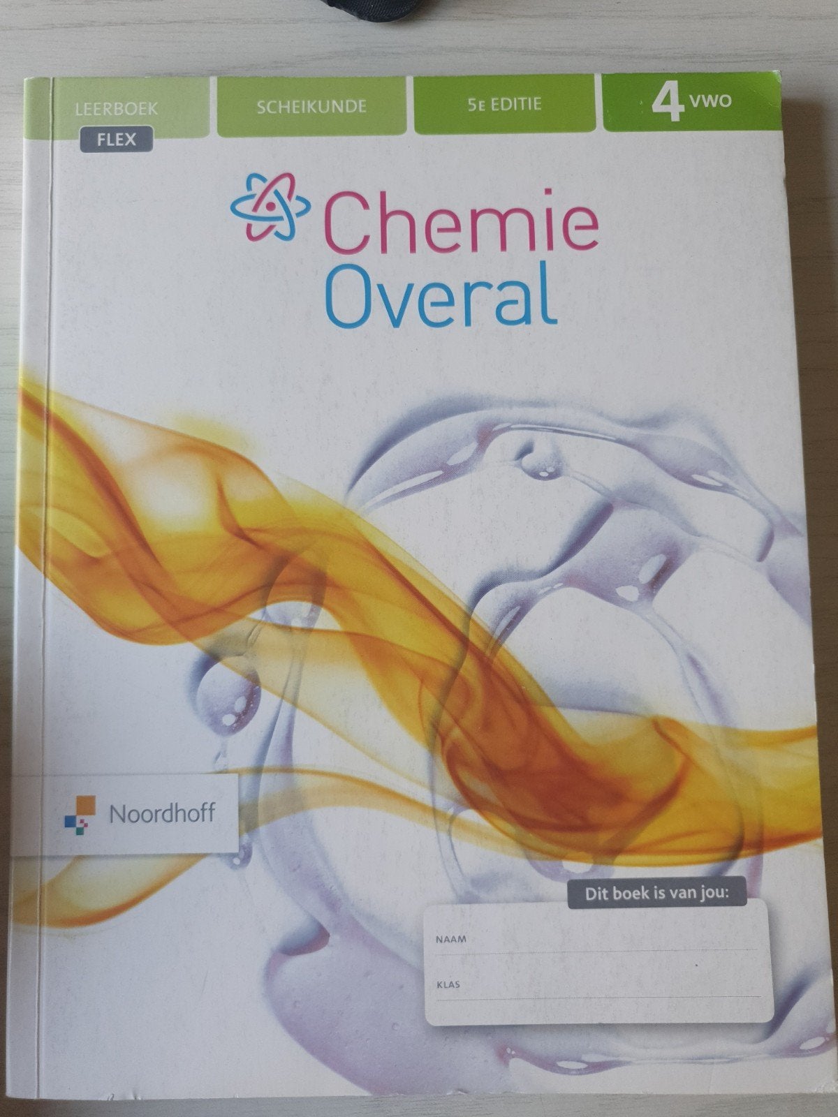 Chemie Overal 4 VWO Scheikunde Leerboek 5e editie Noordhoff, Boeken, Schoolboeken, Ophalen of Verzenden, Gelezen, VWO, Scheikunde