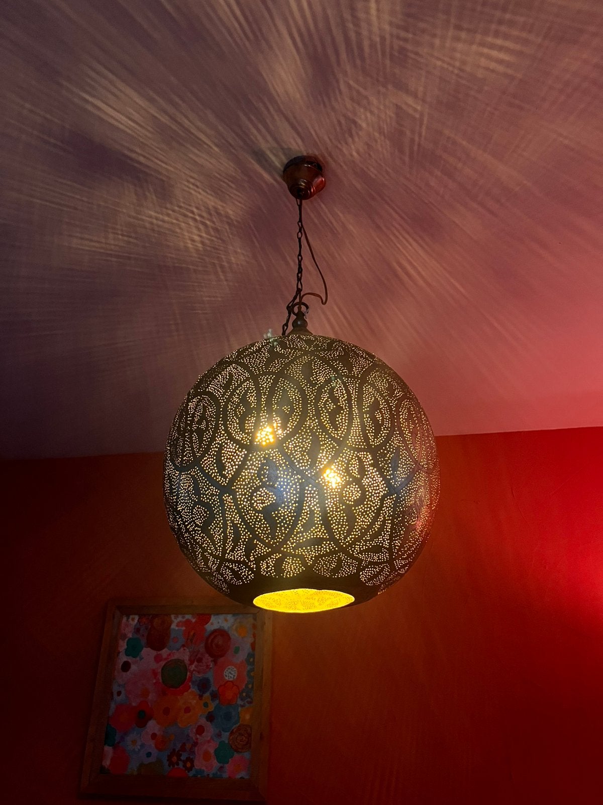 2 Originele Zenza hanglampen XL Filigrain, Ophalen, Zo goed als nieuw, Boho, E27 (groot)