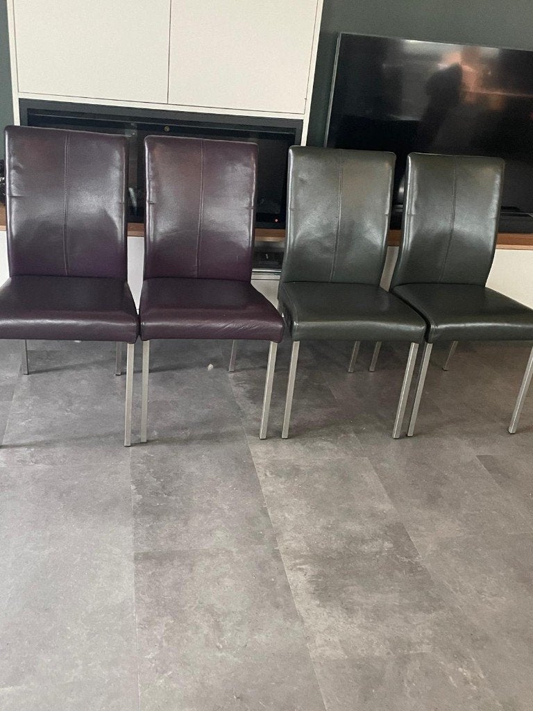 Eetkamerstoelen, Huis en Inrichting, Stoelen, Ophalen, Gebruikt, Overige kleuren, Leer