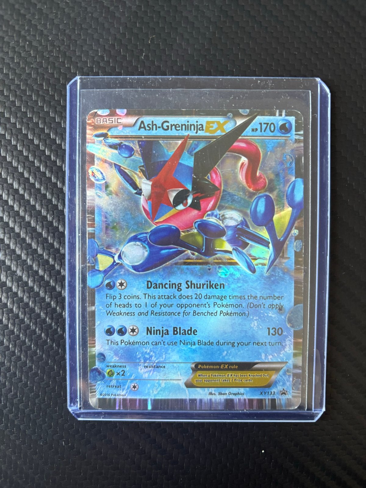 Ash Greninja EX Promo XY133 - Lightly Played Pokémon Kaart, Ophalen of Verzenden, Gebruikt, Losse kaart