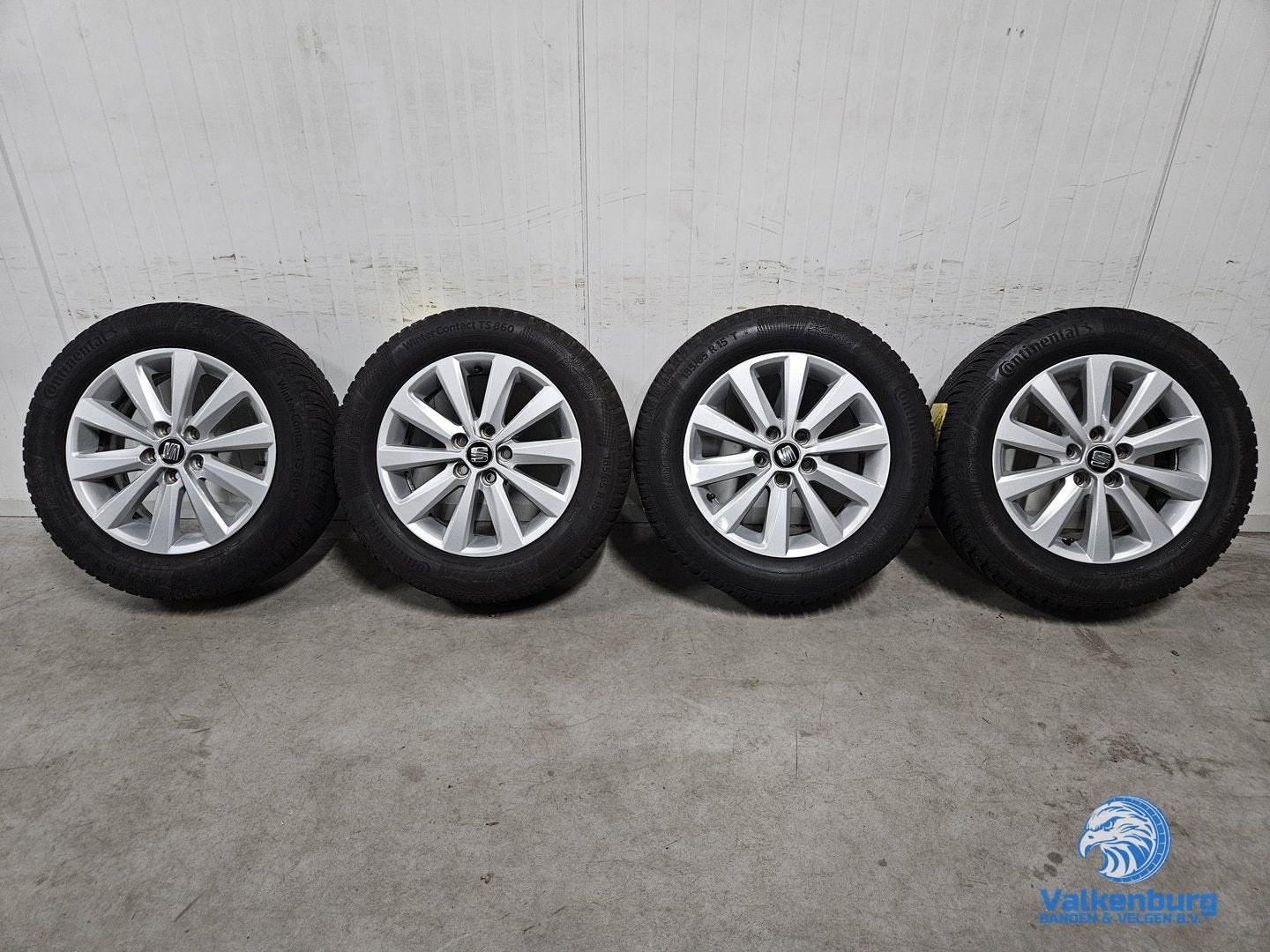 6mm! Originele Seat Ibiza 15 inch velgen 5x100 winterbanden, Gebruikt, 15 inch, -, -