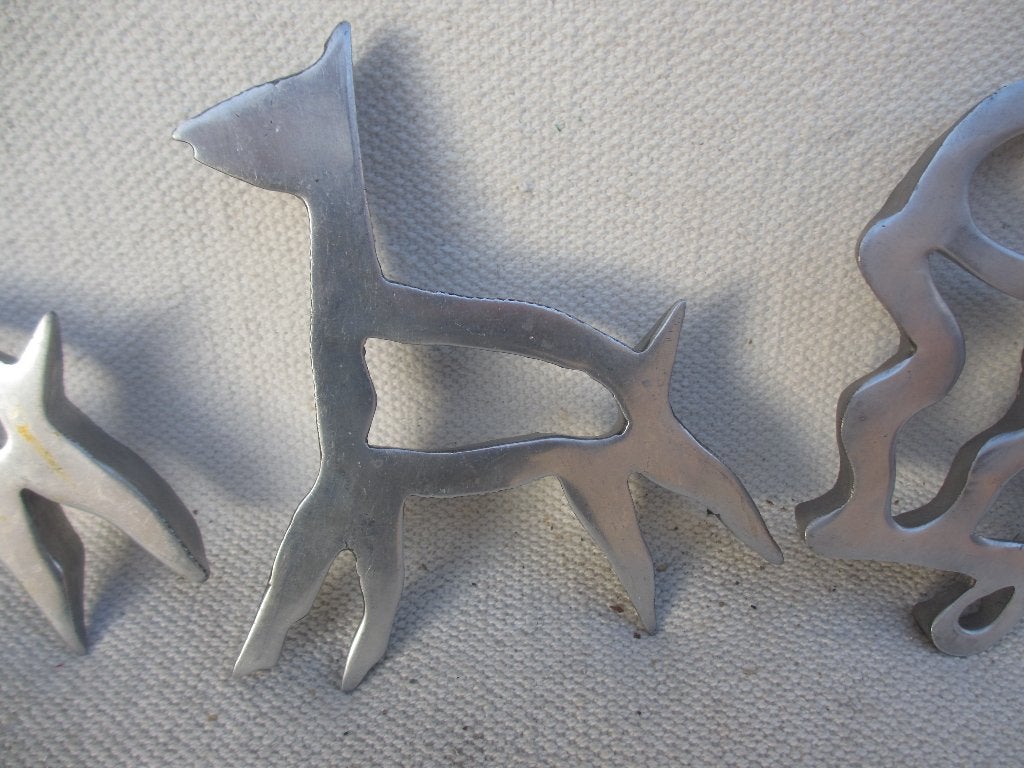 Vintage design TEUN KEES onderzetters jaren 80, Gebruikt, Metaal, Ophalen of Verzenden, Pannenonderzetter