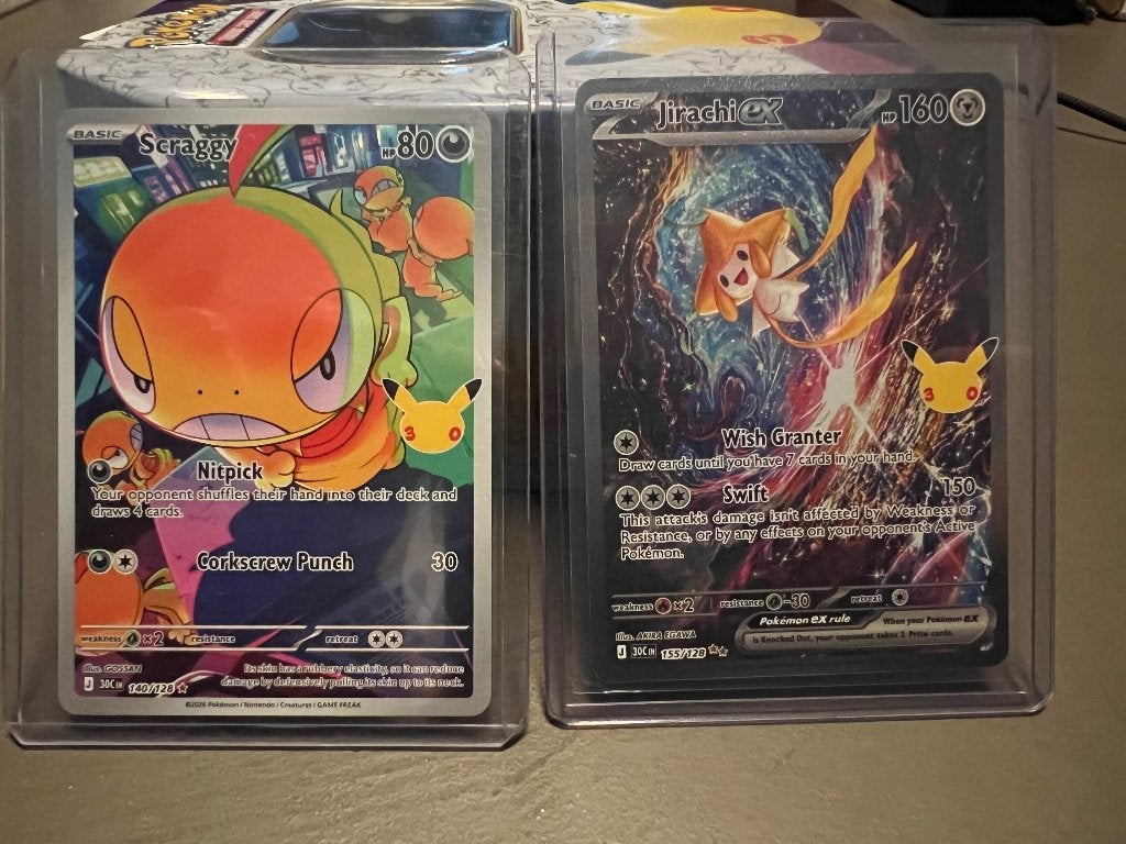 Jirachi ex 155 & Scraggy 144, Verzenden, Zo goed als nieuw, Meerdere kaarten