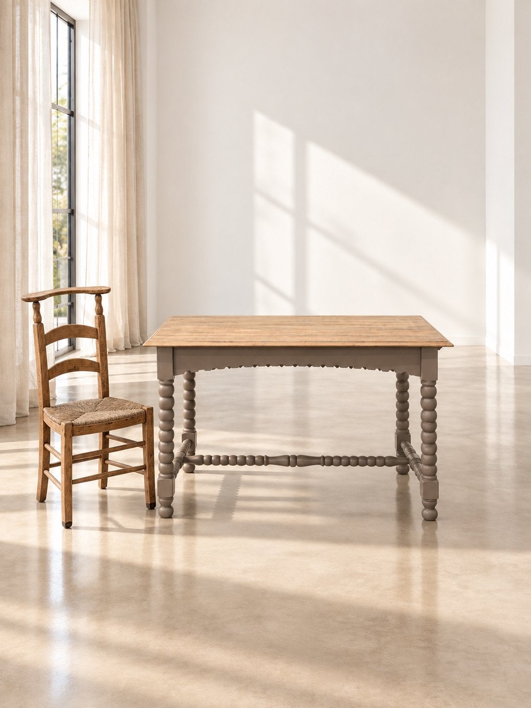 Franse kralentafel sidetable eettafel bureau werktafel hout, 100 tot 150 cm, Zo goed als nieuw, Nvt, Rechthoekig