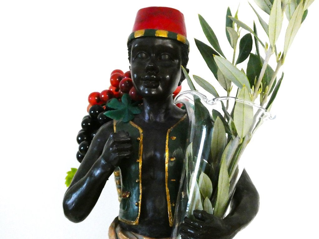 Blackamoor / oriëntaals beeld van een man met mand en vaas, Ophalen of Verzenden
