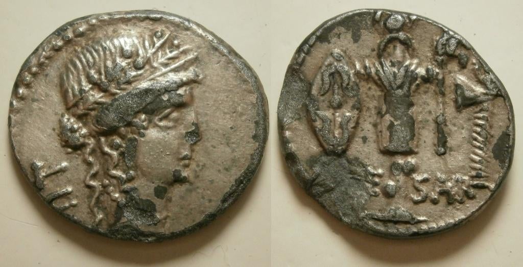 Romeinse munt Julius Caesar AR Denarius -CAESAR- 48 BC, Postzegels en Munten, Munten | Europa | Niet-Euromunten, Ophalen of Verzenden