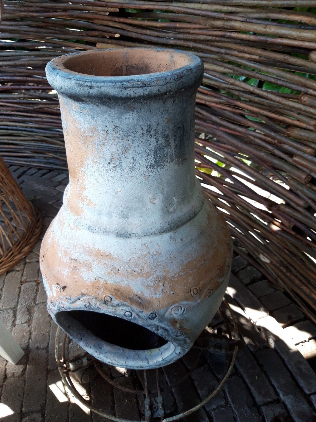 Mexicaans terras kacheltje met standaard bieden, Tuin en Terras, Ophalen, Gebruikt