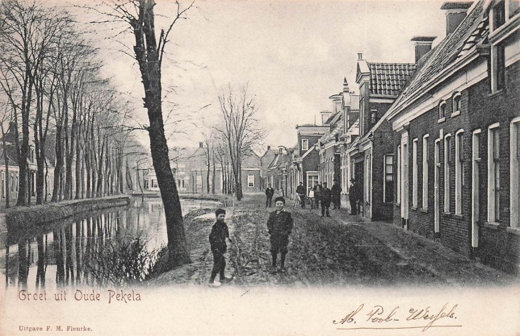 702-375-023 Groet Uit Oude Pekela, Verzamelen, Ansichtkaarten | Nederland, Verzenden, Voor 1920, Groningen