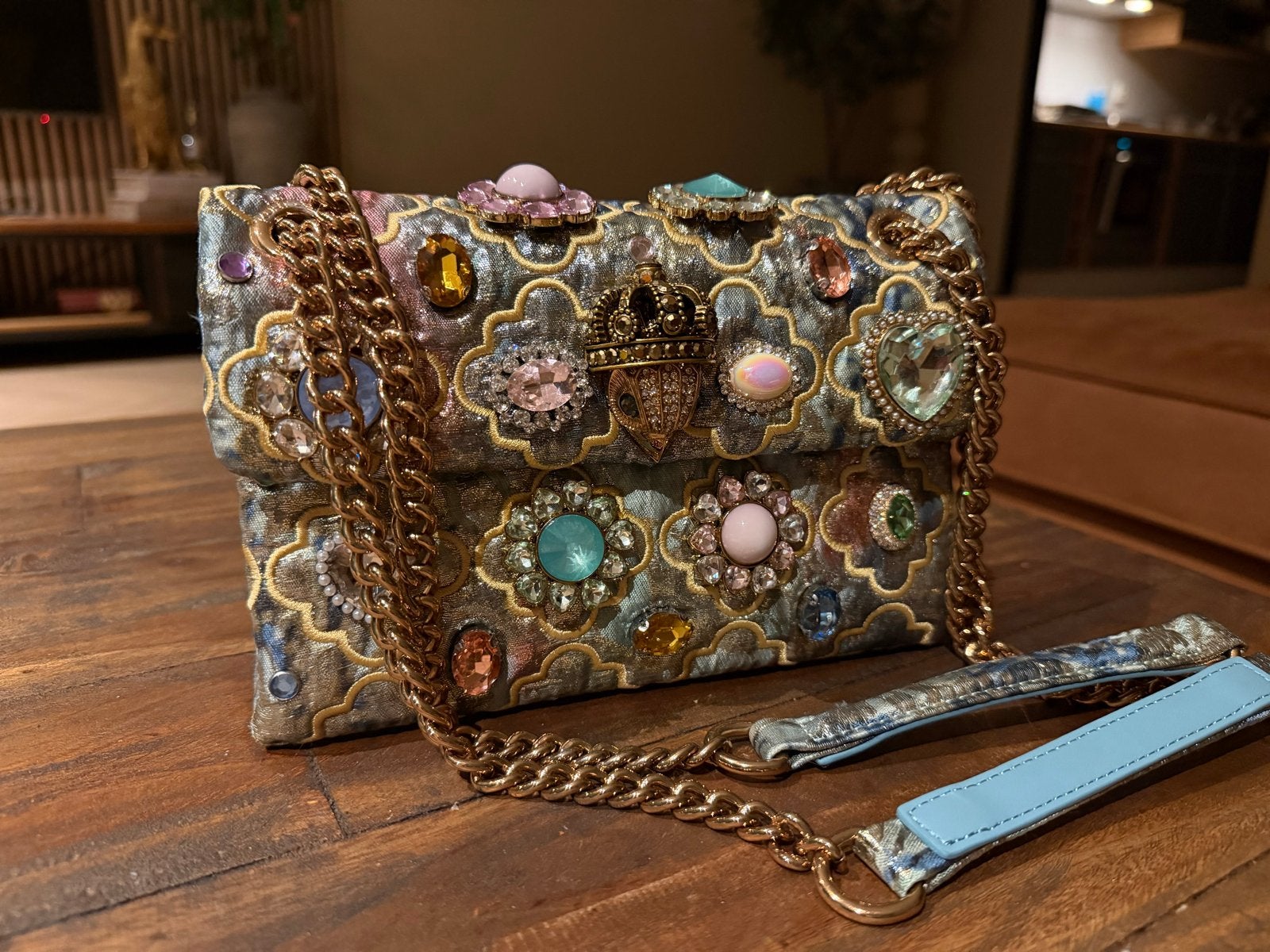 Kurt geiger The Kensington tasje met kralen en ketting, Ophalen of Verzenden, Zo goed als nieuw, Overige kleuren, Avondtasje