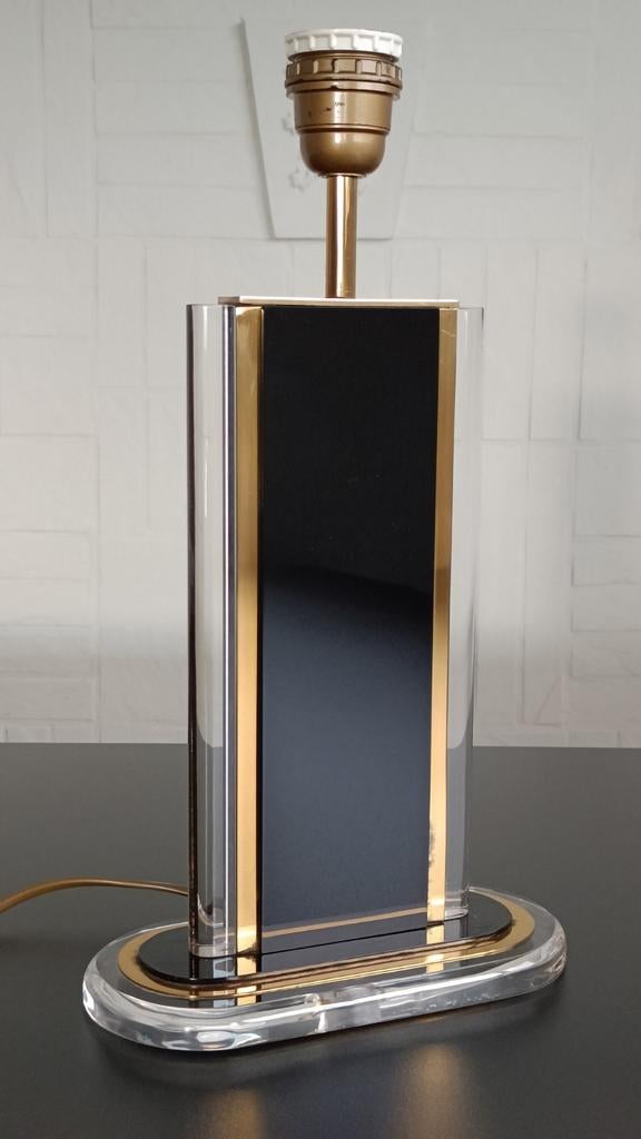Vintage messing/plexiglas lampenvoet., Ophalen of Verzenden