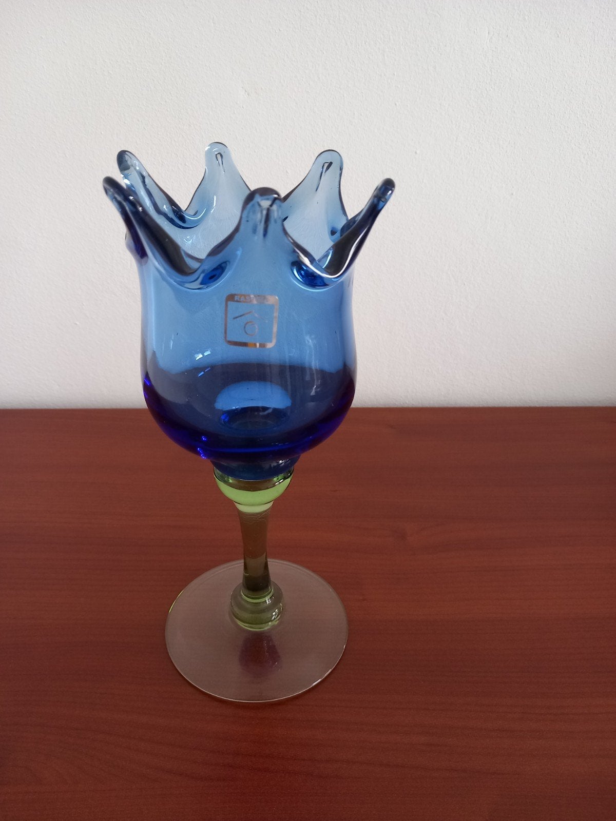 Sierlijke blauw glas van Rasteli, Ophalen of Verzenden