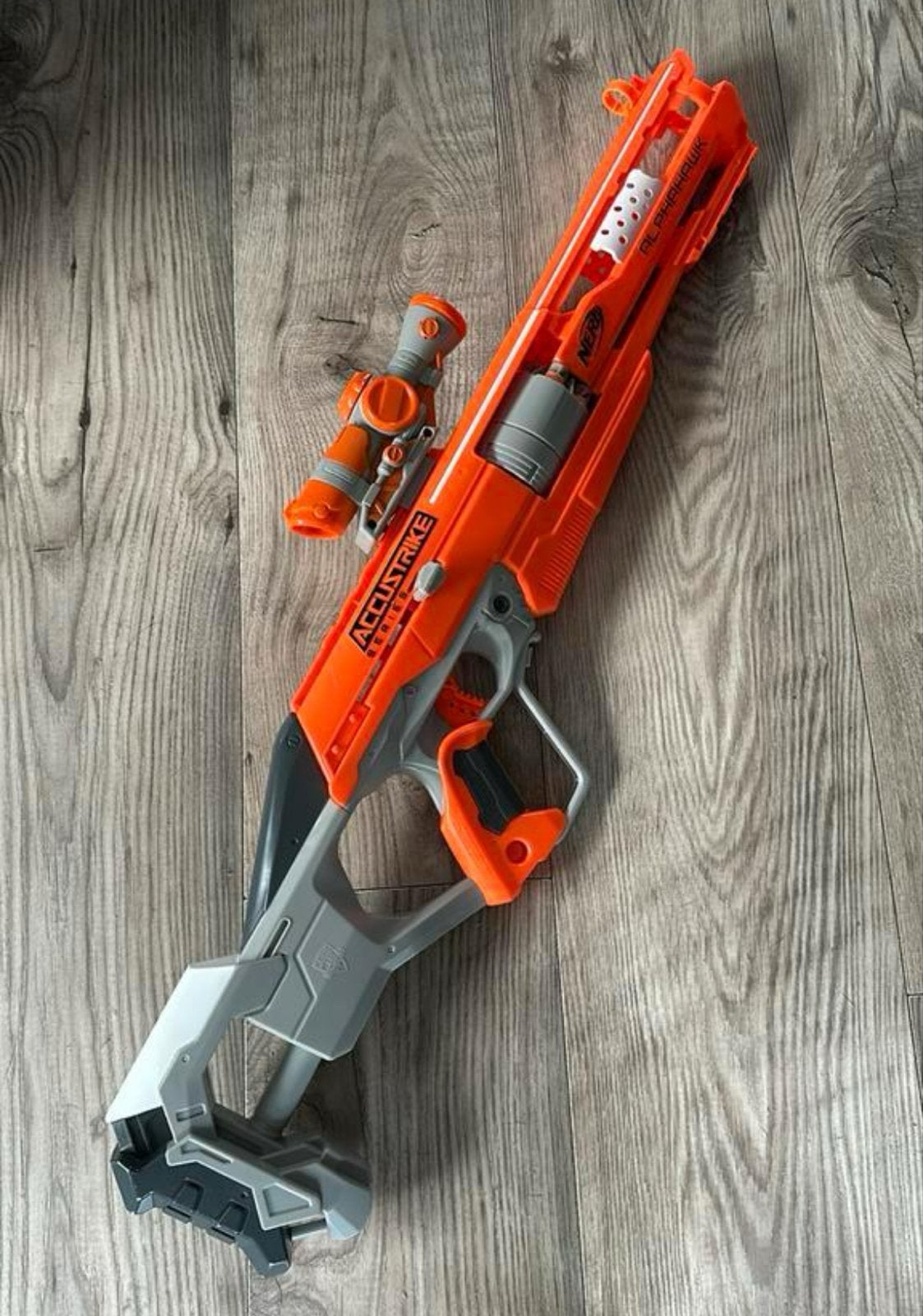 Nerf AlphaHawk Accustrike Blaster met richtkijker, Ophalen of Verzenden, Zo goed als nieuw, Jongen of Meisje