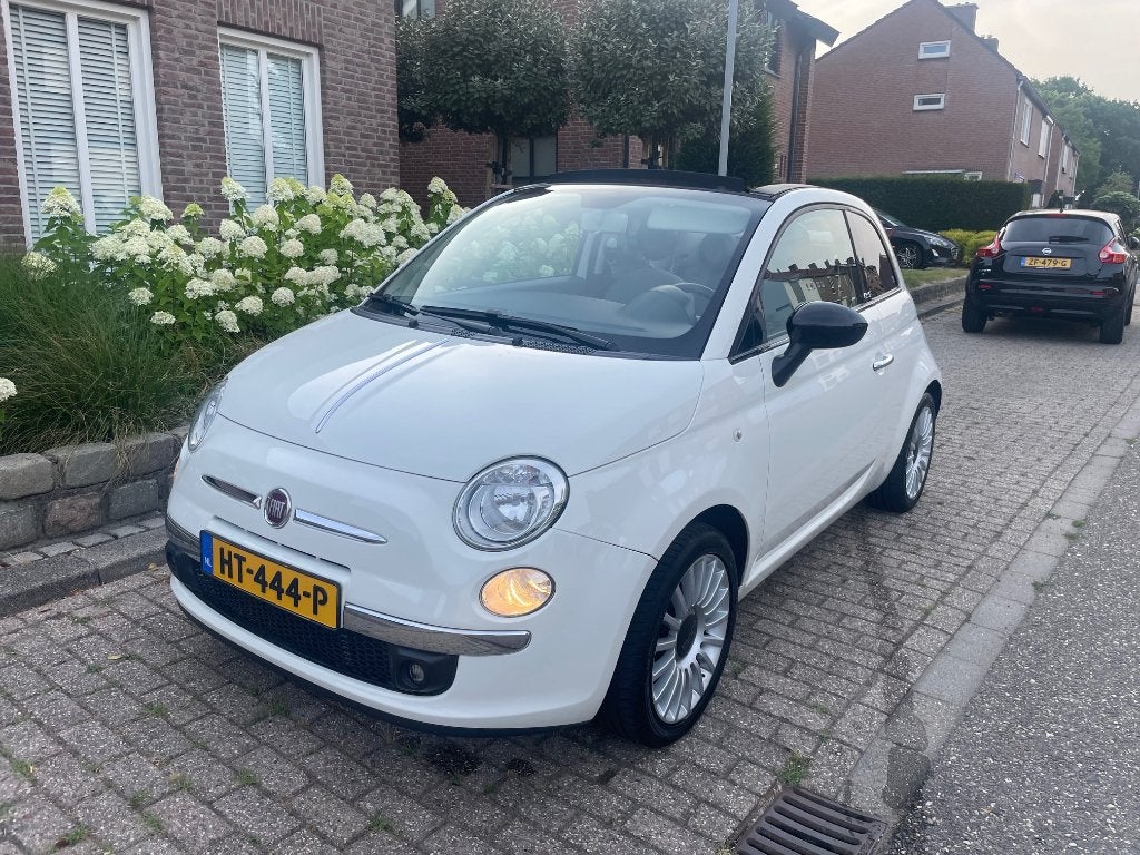 Fiat 500 1.2 C 2012  79.297 km airco zeer mooi, 4 cilinders, Leder en Stof, Wit, Handgeschakeld