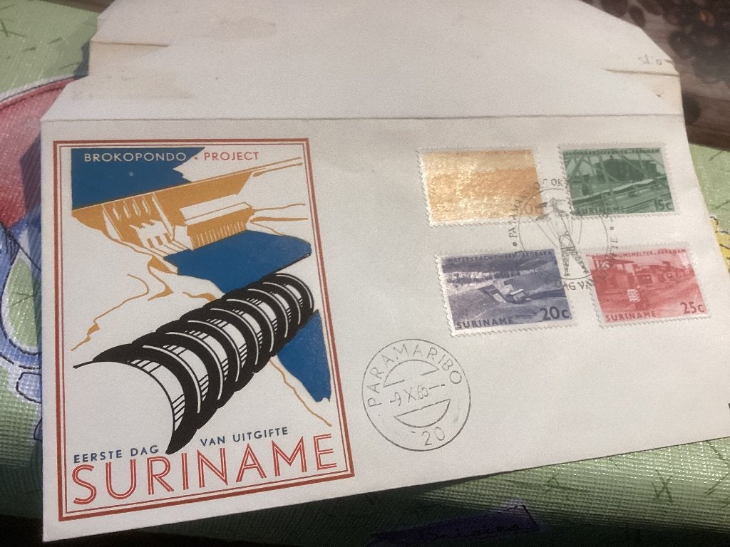 No4888 Suriname E38 Heb ook Nederland jaargangen fdc 1963, Postzegels en Munten, Ophalen of Verzenden, Onbeschreven, Nederland