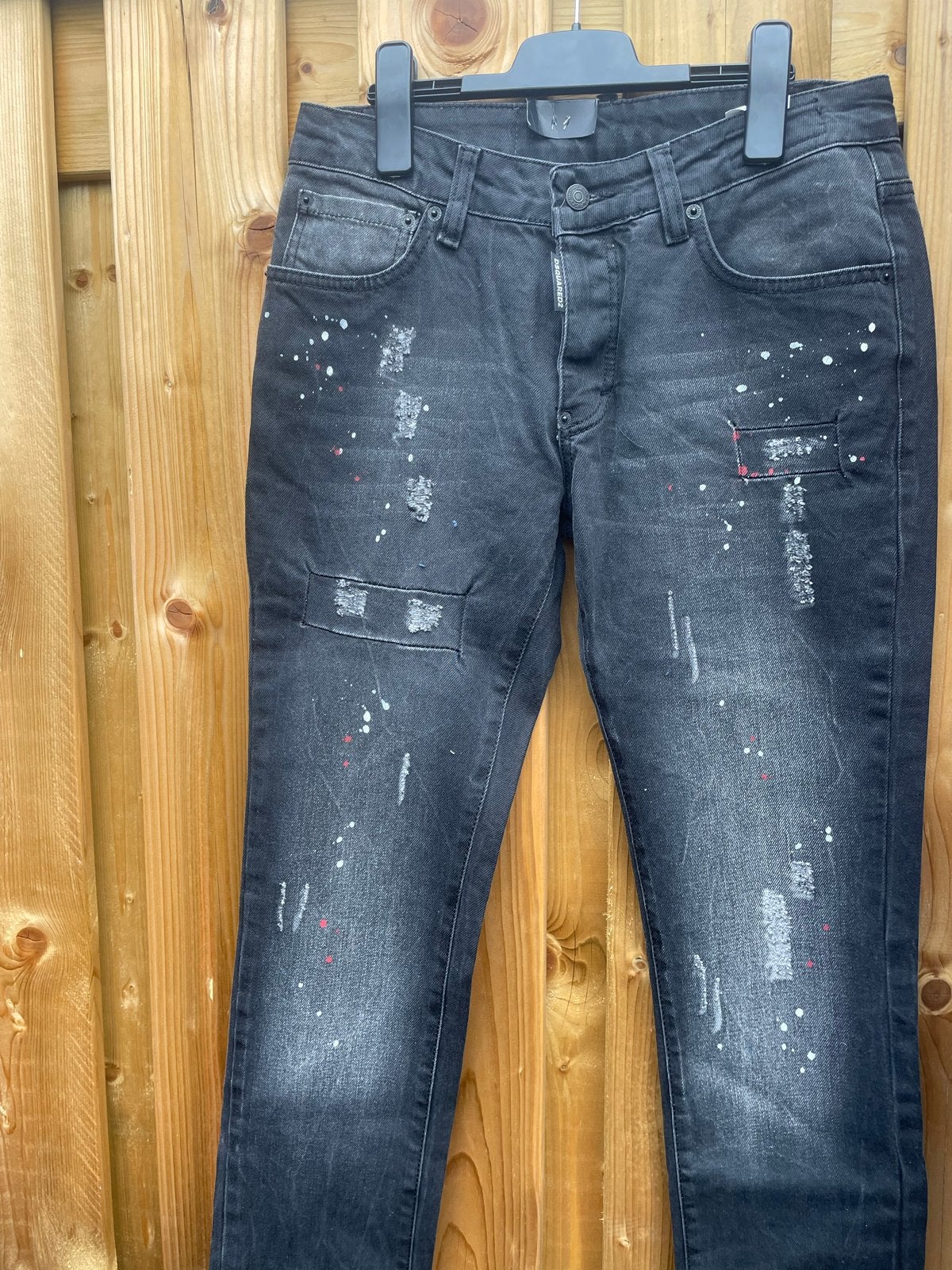 Dsquared2 Jeans Zwart Maat 31/34 met Verfspatten - Nieuw, Kleding | Heren, Spijkerbroeken en Jeans, Ophalen of Verzenden, Nieuw
