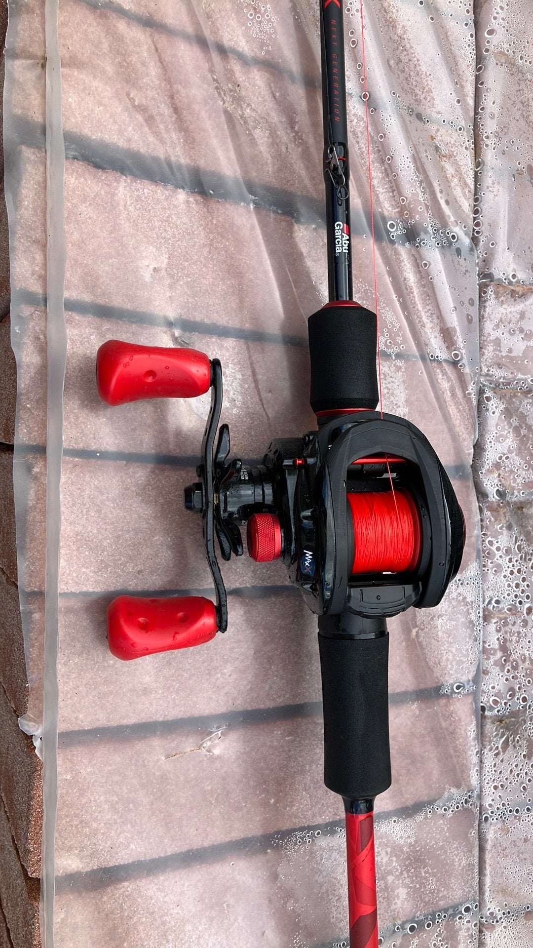 Abu Garcia Max X combo 662M 10-40gr incl. Accessoires, Watersport en Boten, Hengelsport | Roofvissen, Ophalen, Zo goed als nieuw