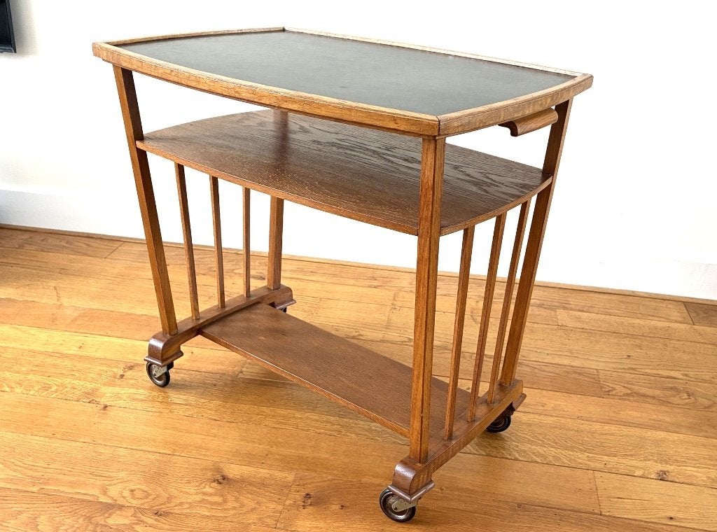 Vintage trolley, serveerwagen, bijzettafel, art deco, Ophalen