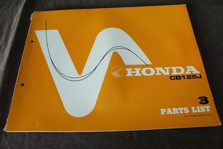 Honda CB125J 1977 motorcycle parts list CB125 J, Ophalen of Verzenden, Honda