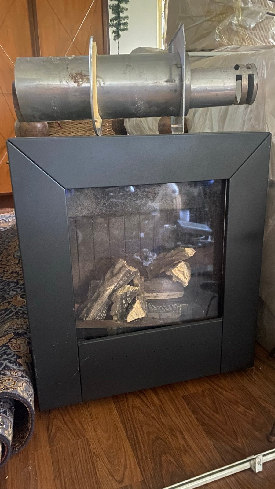 Helex Hotbox CC Gashaard - Zwart - Met Muurdoorvoer, Ophalen, Gebruikt, Vrijstaande haard, Gashaard