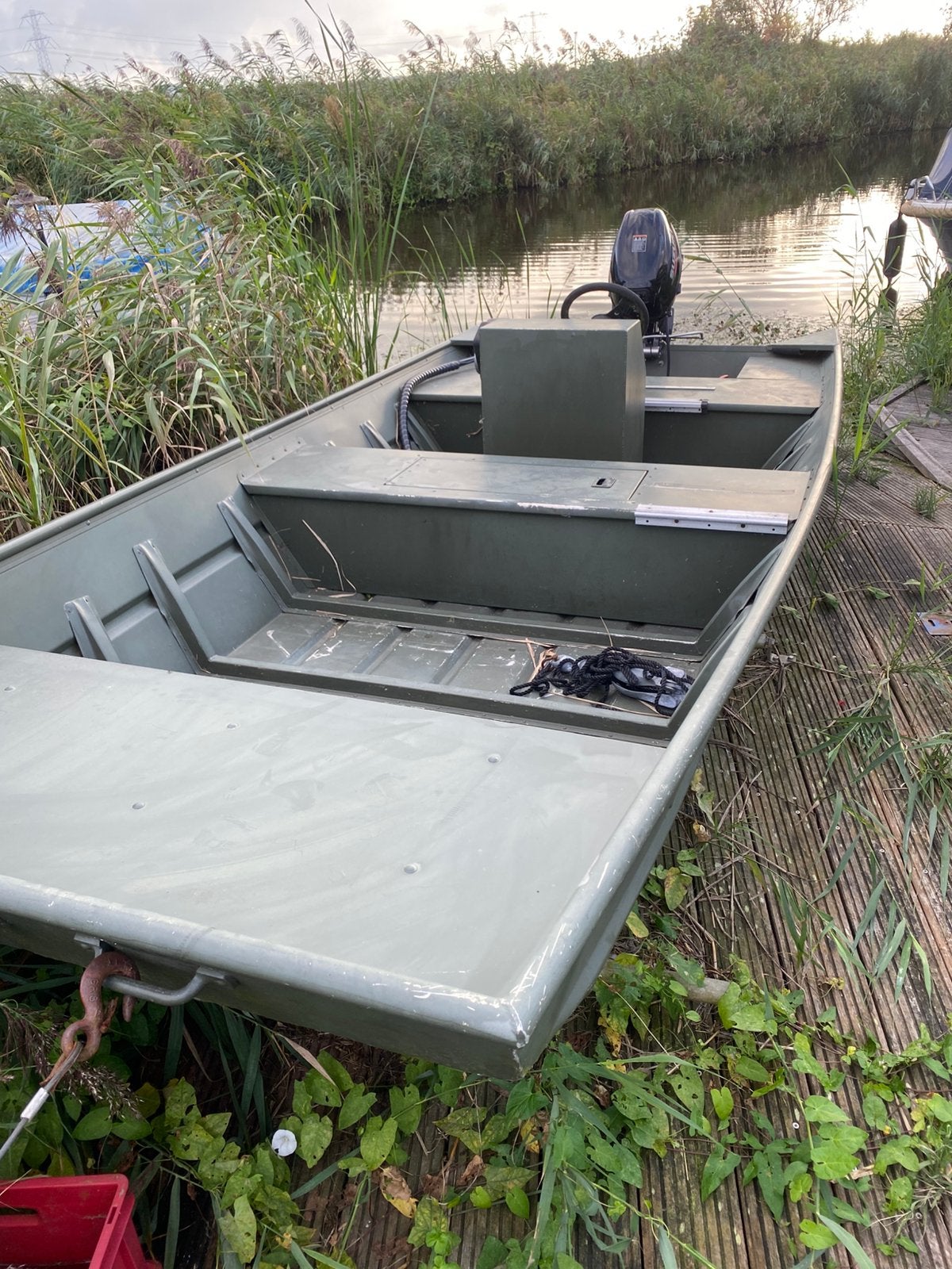 Alumcraft 1448 Jon Boat met Suzuki 20PK, Watersport en Boten, Ophalen, Gebruikt, 4 m, Met afstandsbediening