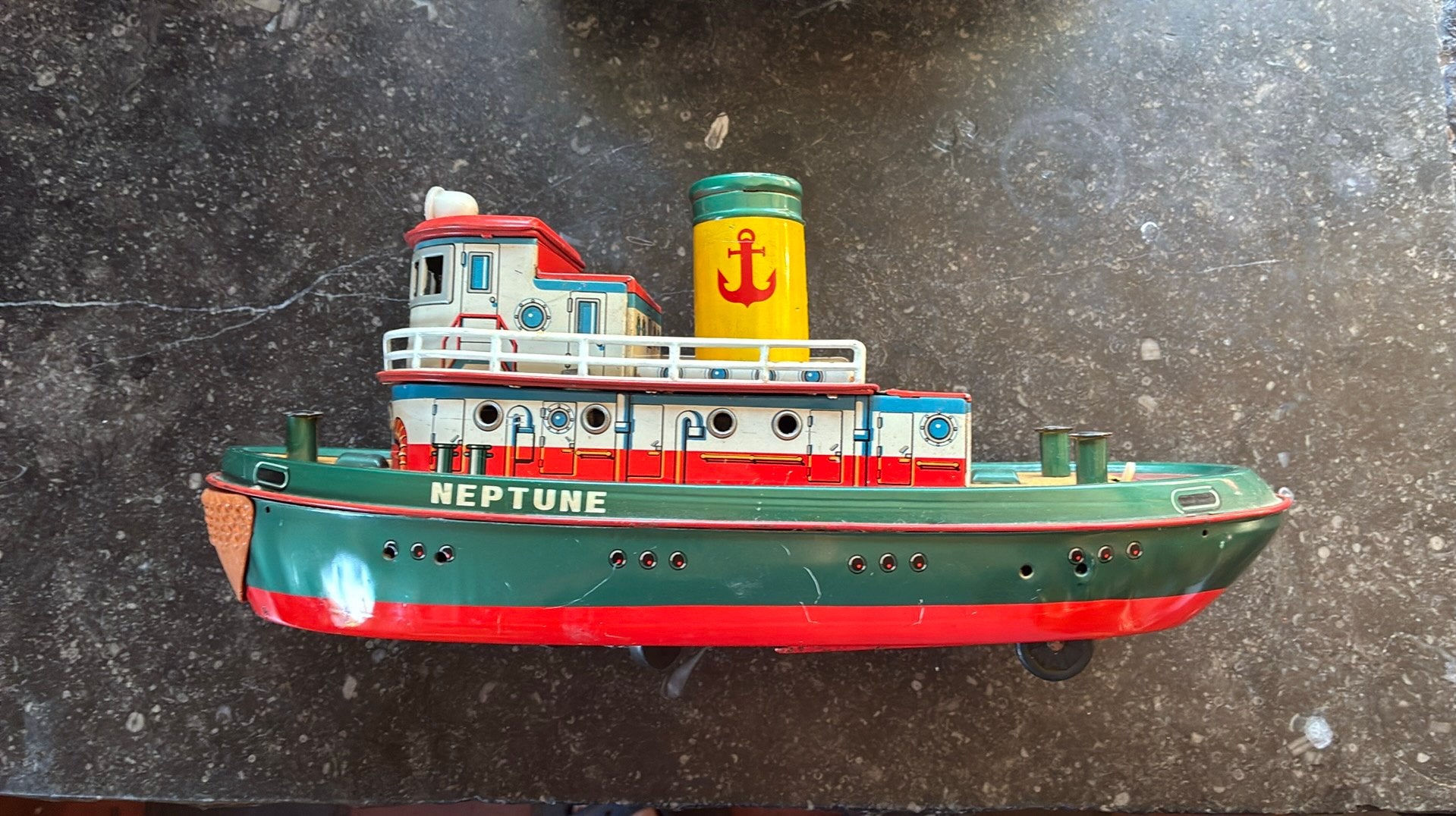 Blikken speelgoed Neptune sleepboot Japan 1950-1960, Ophalen of Verzenden