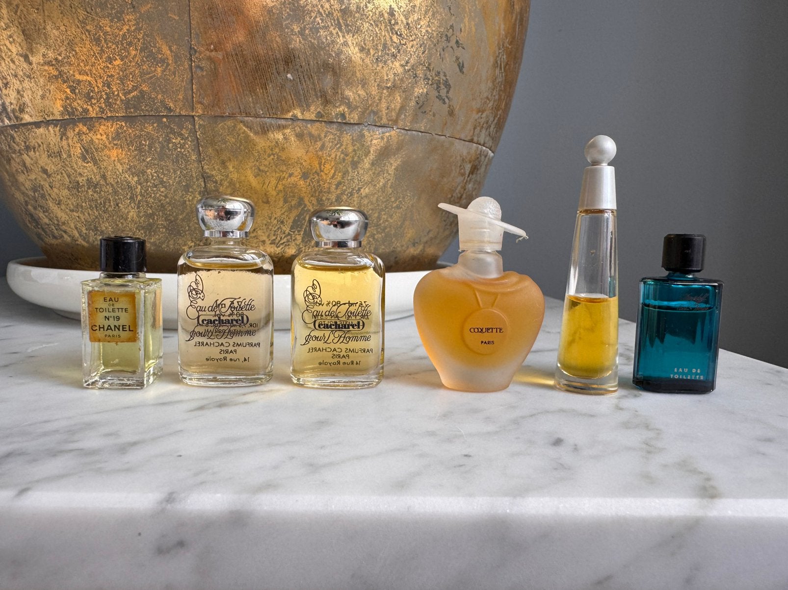 Vintage parfum miniaturen bundel –Chanel, Cacharel, Davidoff, Verzenden, Zo goed als nieuw, Miniatuur