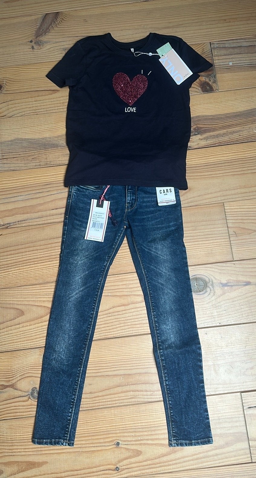 Nieuw Only T-shirt en Cars Jeans spijkerbroek set, Ophalen of Verzenden, Nieuw, Meisje, Setje