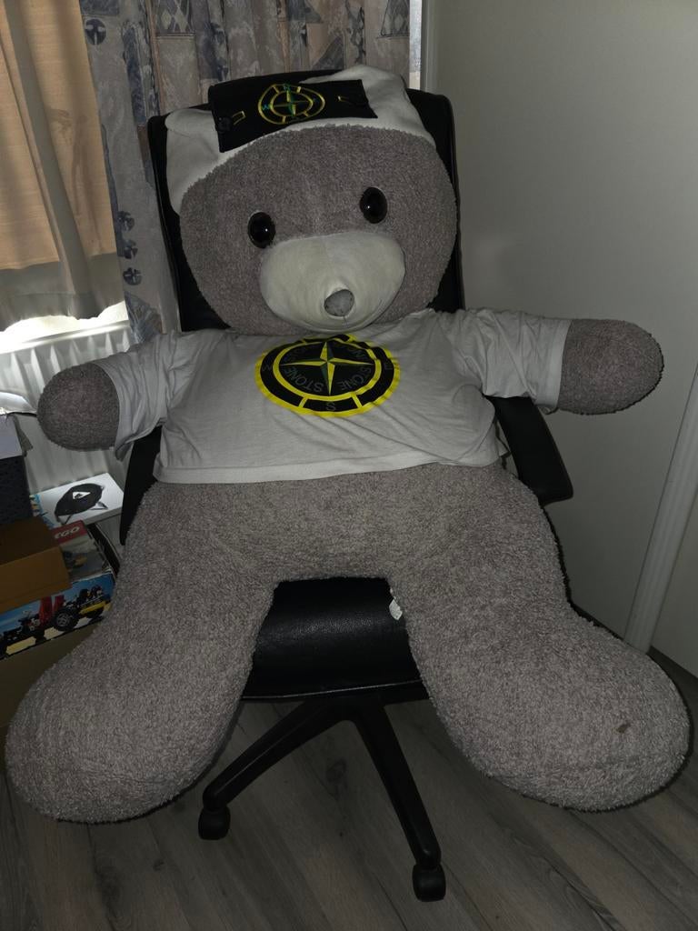Grote teddybeer met Stone Island kleding, Overige merken, Overige karakters, Beer, Grijs