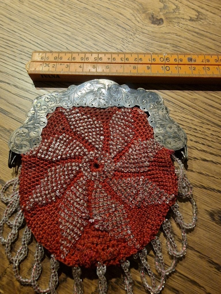 Zilveren beursje kralenbeurs, Antiek en Kunst, Ophalen of Verzenden, Zilver