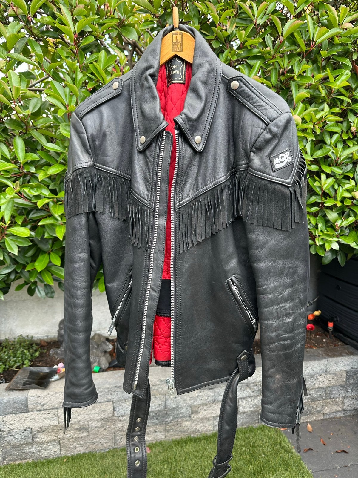 Mqp Leren Motorjas met Franjes - Maat 50, Ophalen of Verzenden, Tweedehands, Dames, Jas | leer