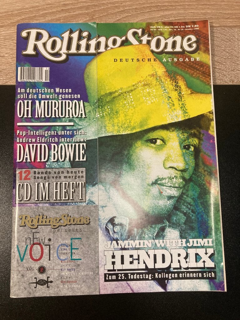 Rolling Stone DE Okt 1995 Jimi Hendrix David Bowie + CD, Ophalen of Verzenden, Zo goed als nieuw, Artiest