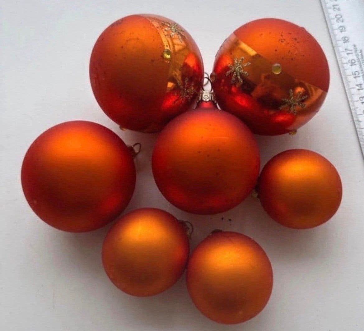 Kerstboomhangers oranje 7 stuks, Ophalen of Verzenden, Zo goed als nieuw