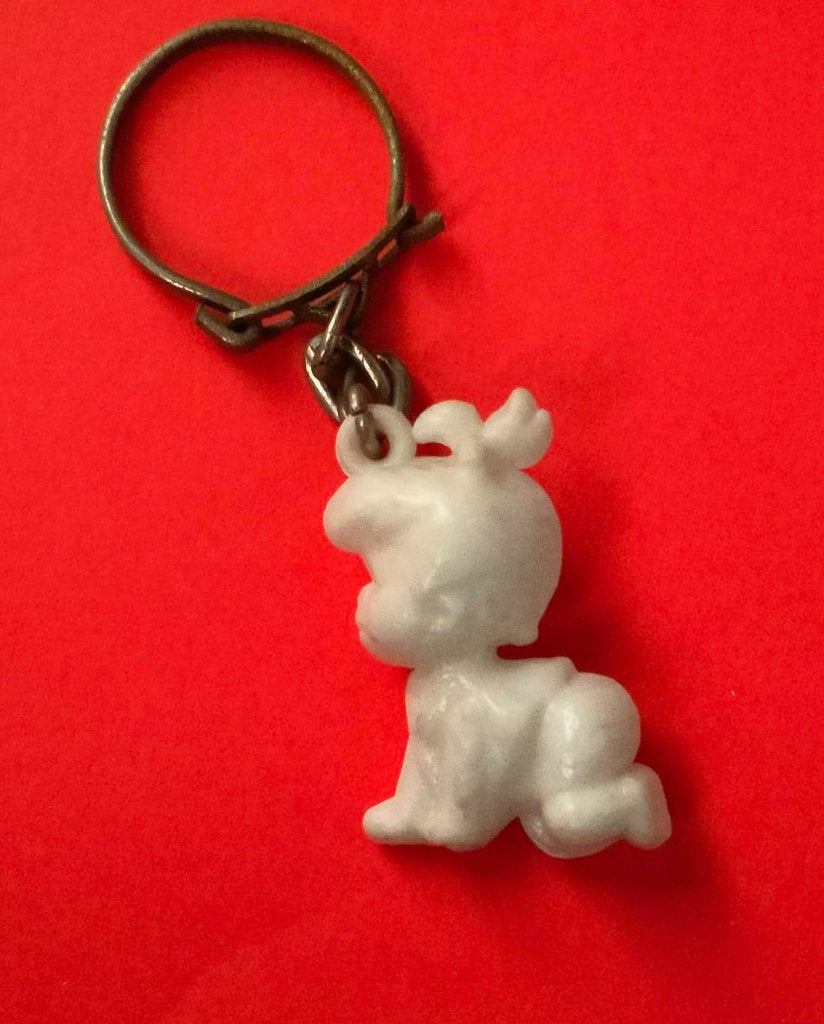 Pebbles Flintstone ( uit Flintstones ) sleutelhanger (wit), Ophalen of Verzenden, Zo goed als nieuw, Knuffel of Figuurtje
