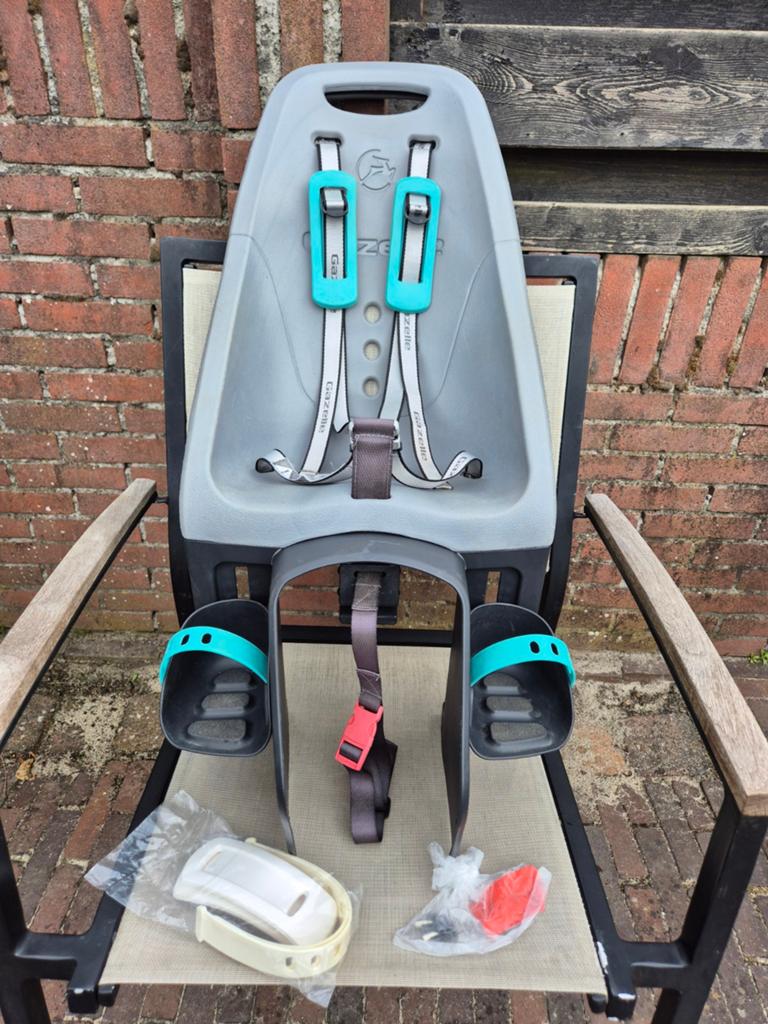 Yepp GMG Achterzitje Fietsstoeltje - Grijs/Turquoise, Fietsen en Brommers, Fietsaccessoires | Fietsstoeltjes, Gebruikt, Achterzitje