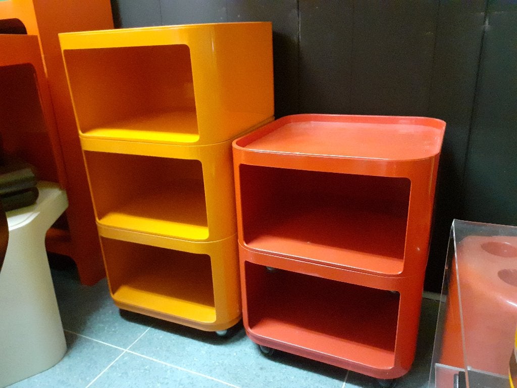 Kartell componibili oranje en rood jaren 70 space age design, Huis en Inrichting, Gebruikt, ?, Kunststof, Kartell