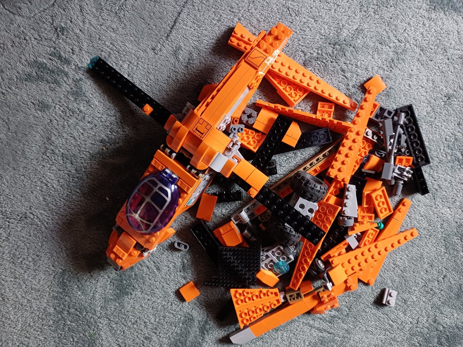 Lego onderdelen - Oranje vliegtuig en losse stenen 5 euro, Ophalen, Gebruikt, Inclusief extra onderdelen, Lego