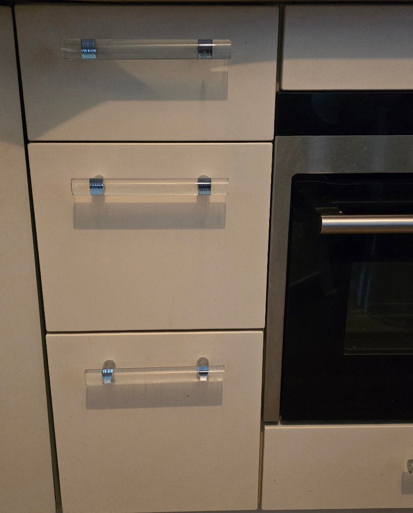 Handgrepen van transparante kleur glas, Huis en Inrichting, Keuken | Keukenelementen, Ophalen, Minder dan 25 cm, Minder dan 50 cm
