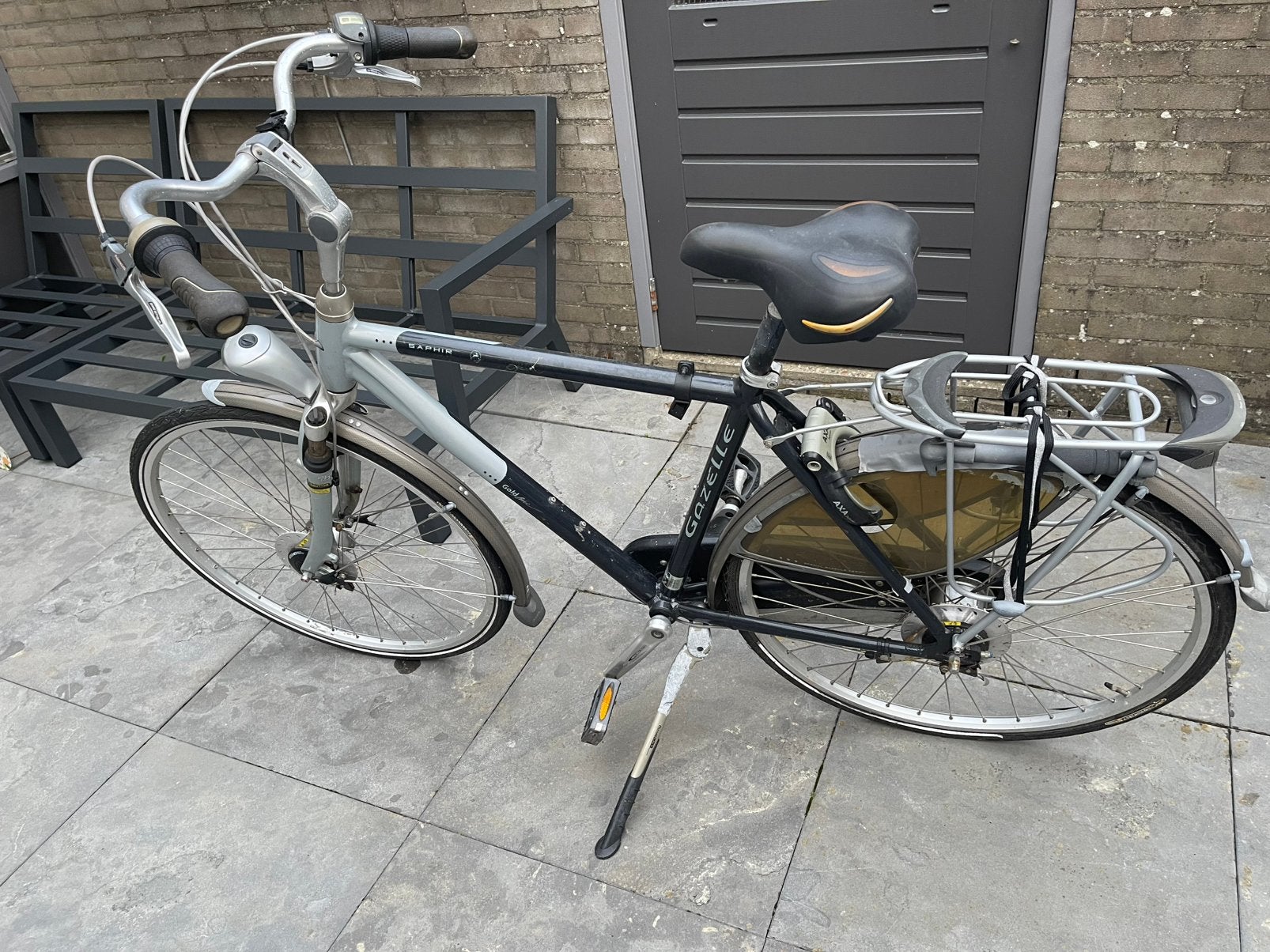 Gazelle Saphir Goldline herenfiets grijs-zwarte uitvoering, Ophalen, Gebruikt, Gazelle, Versnellingen