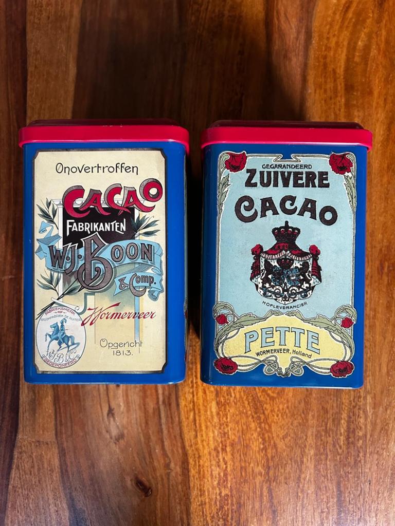 Vintage Cacao Blikken: W.J. Boon & Pette Wormerveer, Ophalen of Verzenden