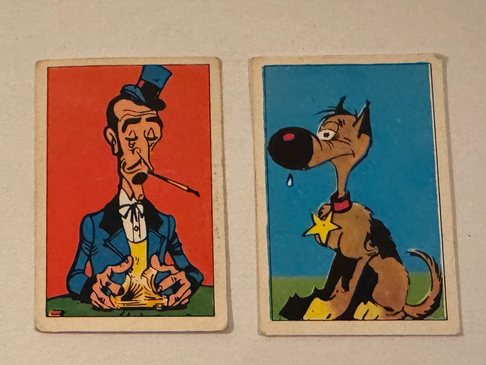 Vintage 2 plaatsjes Lucky Luke uit serie BP, Verzenden, Overige figuren, Zo goed als nieuw, Plaatje, Poster of Sticker