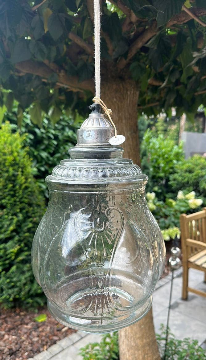 Glazen hanglamp Braxton, Ophalen, Zo goed als nieuw, Glas