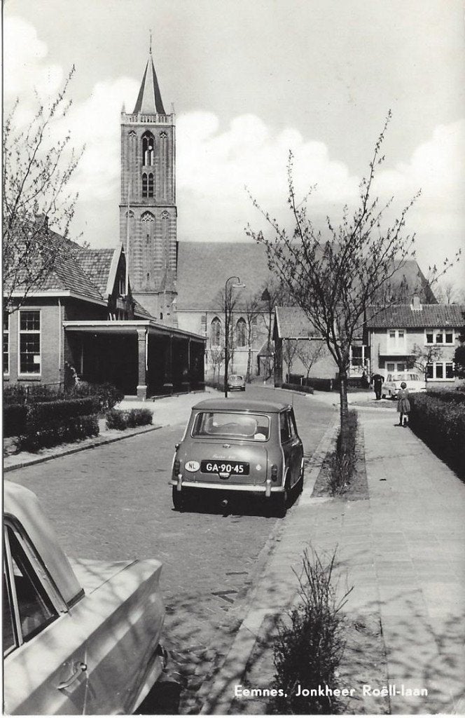 Eemnes (Utr.) Jonkheer Roëll-laan, Auto, gelopen 1970, Ophalen of Verzenden, 1960 tot 1980, Gelopen, Utrecht