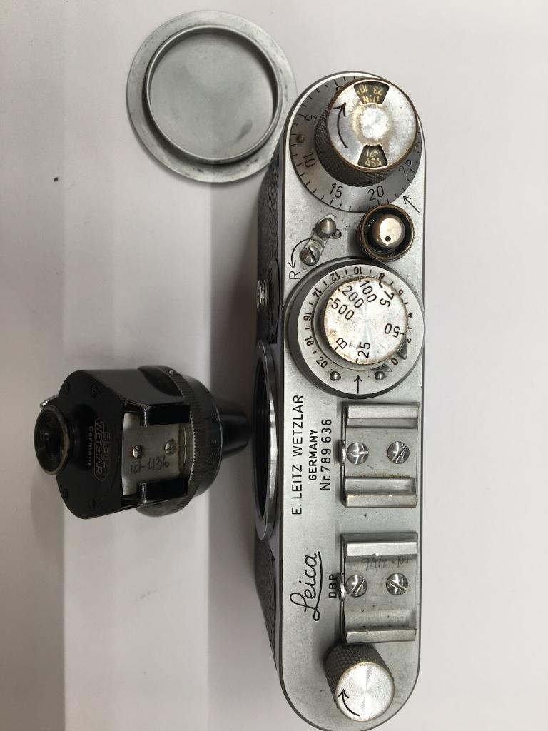 leica 1F body en leitz wetzlar viewfinder, Ophalen, Gebruikt, Spiegelreflex, Leica
