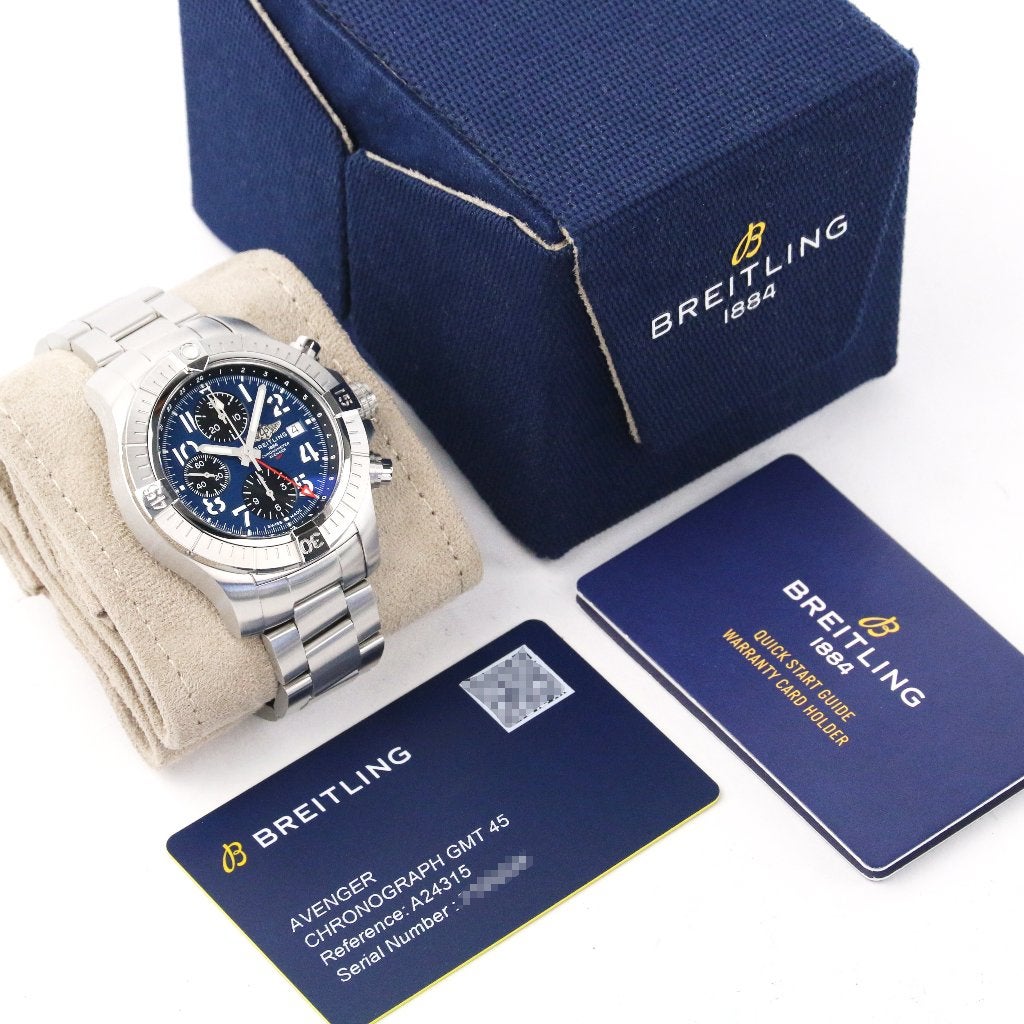 Breitling Avenger Chrono GMT 45 (Zeer goed/ 2024), Staal, Staal, Breitling, Polshorloge