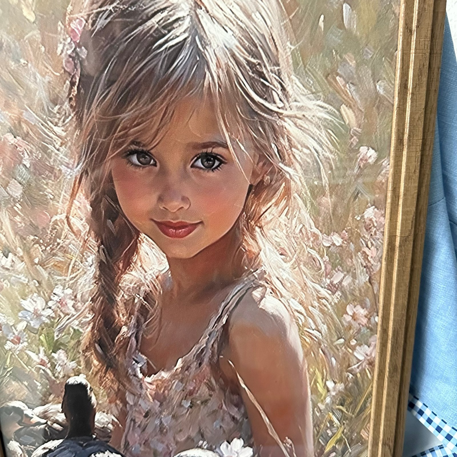 Giclee Schilderij: Meisje met Eendjes in Houten Lijst, Antiek en Kunst, Kunst | Schilderijen | Klassiek, Doek, Portret of Personen